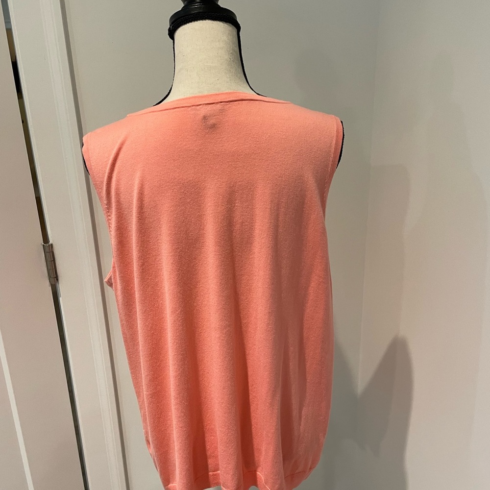 Talbots Peach Shell And Matching Scalloped Trim C… - image 4